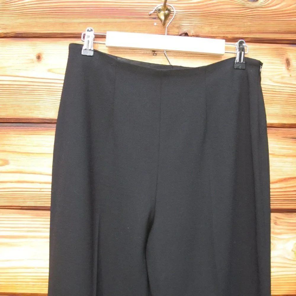 Escada High Rise Crepe Wool Flare Leg Pants - Picture 9 of 11
